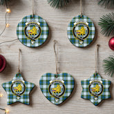 Campbell Dress Tartan Crest Christmas Ceramic Ornament