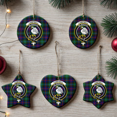 Campbell of Cawdor Modern Tartan Crest Christmas Ceramic Ornament