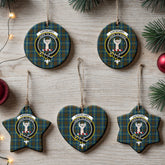 Cathcart Tartan Crest Christmas Ceramic Ornament