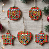 Chattan Tartan Crest Christmas Ceramic Ornament