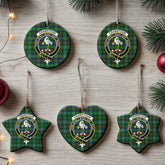 Cranstoun Tartan Crest Christmas Ceramic Ornament