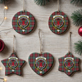 Crawford Modern Tartan Crest Christmas Ceramic Ornament
