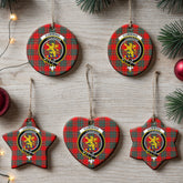 Cumming Modern Tartan Crest Christmas Ceramic Ornament