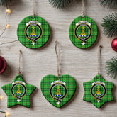 Galloway District Tartan Crest Christmas Ceramic Ornament