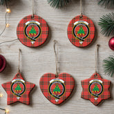 Grant Weathered Tartan Crest Christmas Ceramic Ornament