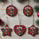Hopkirk Tartan Crest Christmas Ceramic Ornament