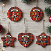 Innes Modern Tartan Crest Christmas Ceramic Ornament