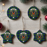 Johnston of Caskieben Tartan Crest Christmas Ceramic Ornament