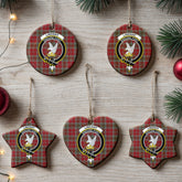 Lindsay Weathered Tartan Crest Christmas Ceramic Ornament