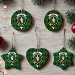 Logie Tartan Crest Christmas Ceramic Ornament