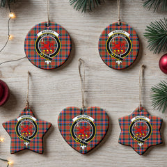 MacDuff Ancient Tartan Crest Christmas Ceramic Ornament
