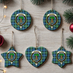 MacEwan Ancient Tartan Crest Christmas Ceramic Ornament
