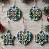 MacKenzie Dress Ancient Tartan Crest Christmas Ceramic Ornament