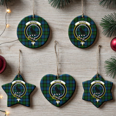 MacKie Tartan Crest Christmas Ceramic Ornament