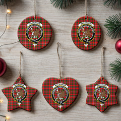 MacKinnon Modern Tartan Crest Christmas Ceramic Ornament