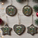 MacLaren Weathered Tartan Crest Christmas Ceramic Ornament
