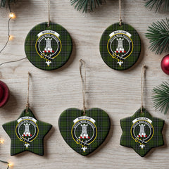 MacLean Hunting Tartan Crest Christmas Ceramic Ornament
