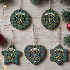 MacLellan Ancient Tartan Crest Christmas Ceramic Ornament