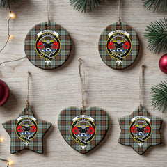 MacLeod of Harris Weathered Tartan Crest Christmas Ceramic Ornament