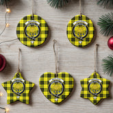 MacLeod of Lewis Modern Tartan Crest Christmas Ceramic Ornament