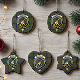 MacMillan Hunting Modern Tartan Crest Christmas Ceramic Ornament