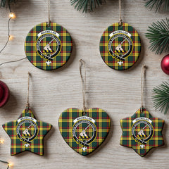 MacMillan Old Modern Tartan Crest Christmas Ceramic Ornament