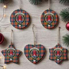 MacNaughton Ancient Tartan Crest Christmas Ceramic Ornament