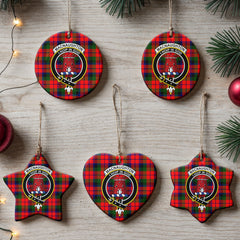 MacNaughton Modern Tartan Crest Christmas Ceramic Ornament