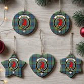 MacNicol Hunting Ancient Tartan Crest Christmas Ceramic Ornament