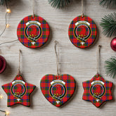MacNicol (of Scorrybreac) Tartan Crest Christmas Ceramic Ornament