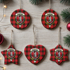 MacQueen Modern Tartan Crest Christmas Ceramic Ornament