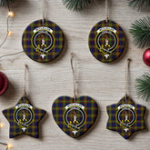 McClellan Modern Tartan Crest Christmas Ceramic Ornament