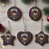 McDonald Modern Tartan Crest Christmas Ceramic Ornament