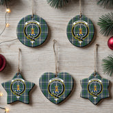 McDowall Tartan Crest Christmas Ceramic Ornament