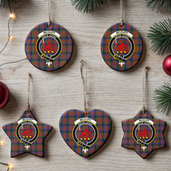 McDuff Hunting Modern Tartan Crest Christmas Ceramic Ornament