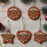 McGill Modern Tartan Crest Christmas Ceramic Ornament