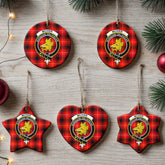 McIver Modern Tartan Crest Christmas Ceramic Ornament