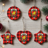 McIvor Tartan Crest Christmas Ceramic Ornament