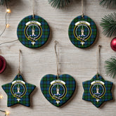 McKay Modern Tartan Crest Christmas Ceramic Ornament