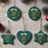 McKenzie Ancient Tartan Crest Christmas Ceramic Ornament