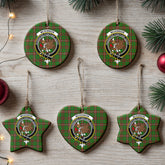 McKinnon Hunting Modern Tartan Crest Christmas Ceramic Ornament