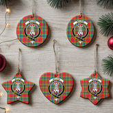 McLean of Duart Modern Tartan Crest Christmas Ceramic Ornament