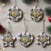 McPherson Dress Modern Tartan Crest Christmas Ceramic Ornament