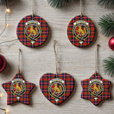 McPherson Modern Tartan Crest Christmas Ceramic Ornament