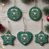 Murray of Atholl Ancient Tartan Crest Christmas Ceramic Ornament