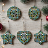Walkinshaw Tartan Crest Christmas Ceramic Ornament
