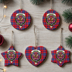 Wishart Dress Tartan Crest Christmas Ceramic Ornament