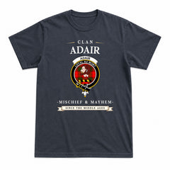 Adair Modern Tartan Crest Mischief and Mayhem T-shirt