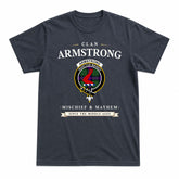 Armstrong Modern Tartan Crest Mischief and Mayhem T-shirt