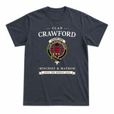 Crawford Modern Tartan Crest Mischief and Mayhem T-shirt